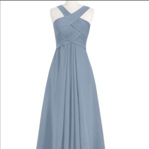 Dusty Blue Azazie dress